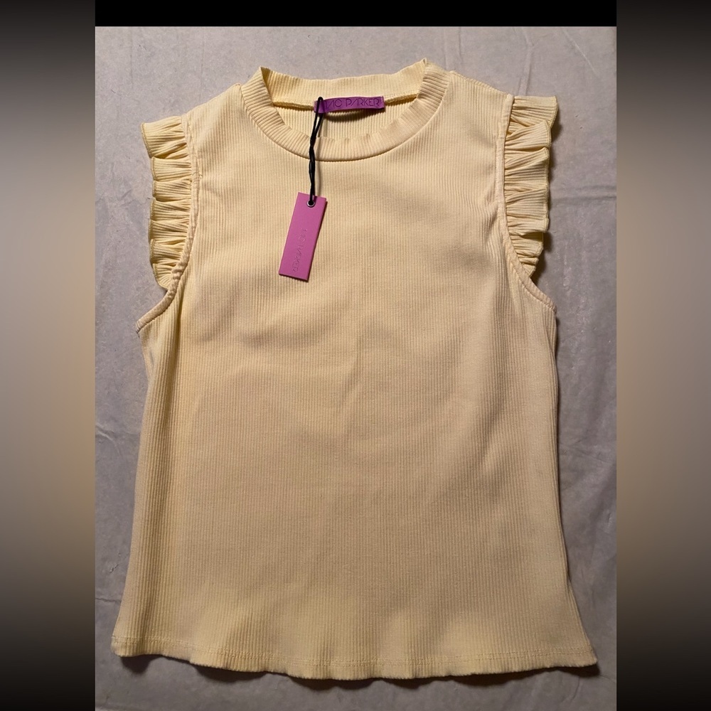Jac Parker Womens  Bonnie Top, yellow NWT M - Picture 7 of 9